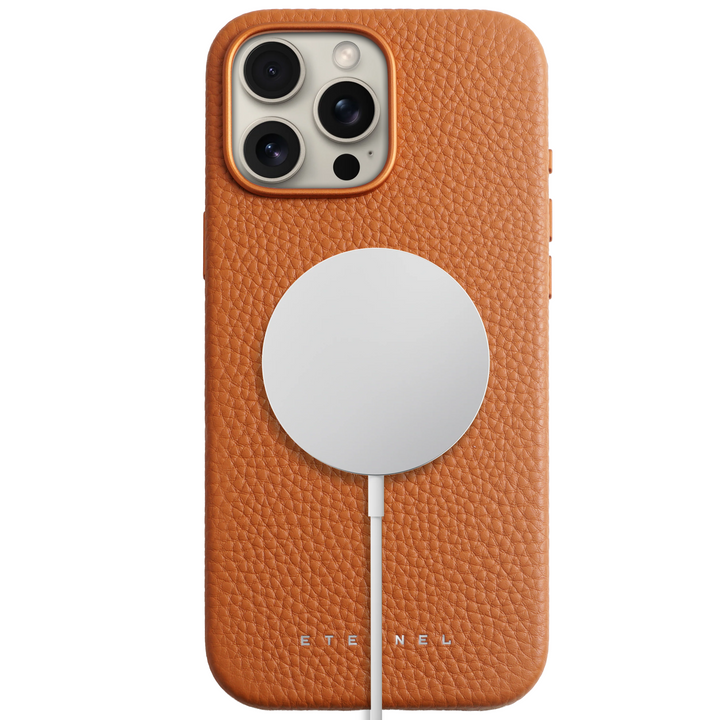 Coque Elise cuir grainé - iPhone 15 Pro - Gold