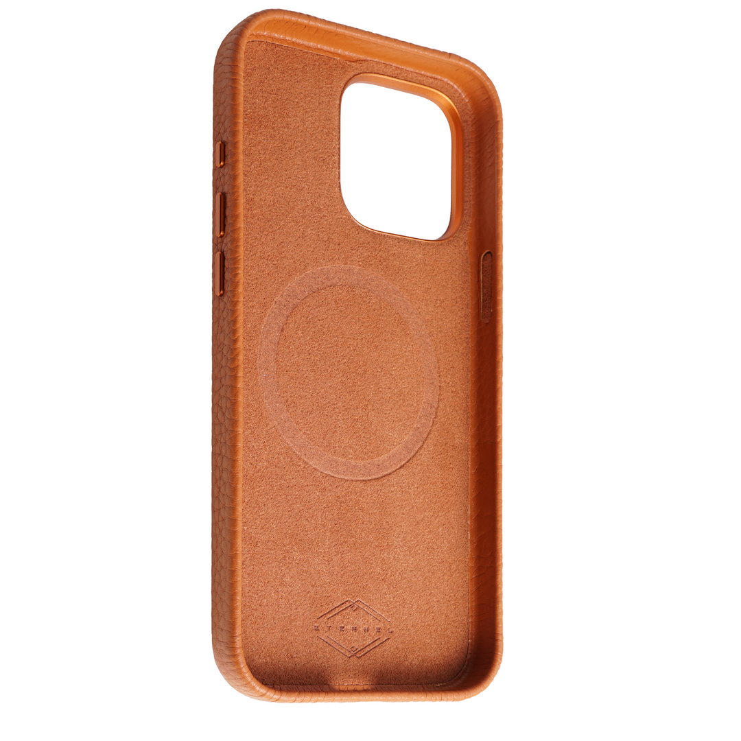 Coque Elise cuir grainé - iPhone 15 Pro - Gold