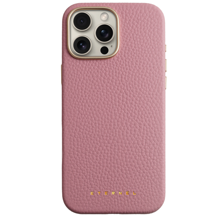 Coque Elise cuir grainé - iPhone 15 Pro - Rose