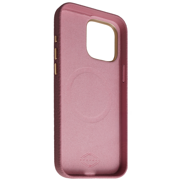 Coque Elise cuir grainé - iPhone 15 Pro - Rose