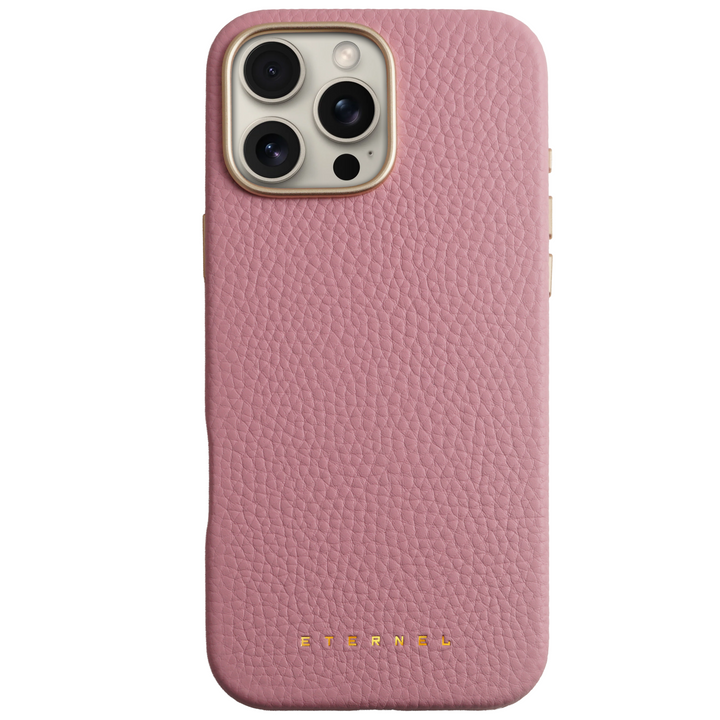Coque Elise cuir grainé - iPhone 16 Pro - Rose