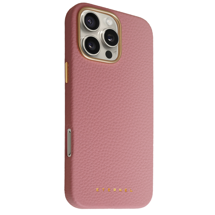 Coque Elise cuir grainé - iPhone 16 Pro - Rose
