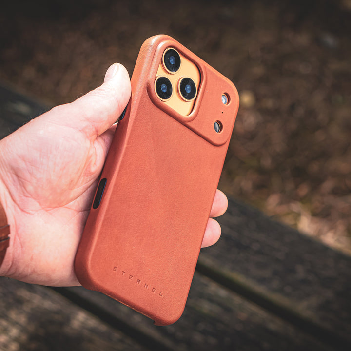 Coque Arsene cuir pleine fleur - iPhone 17 Pro - Miel