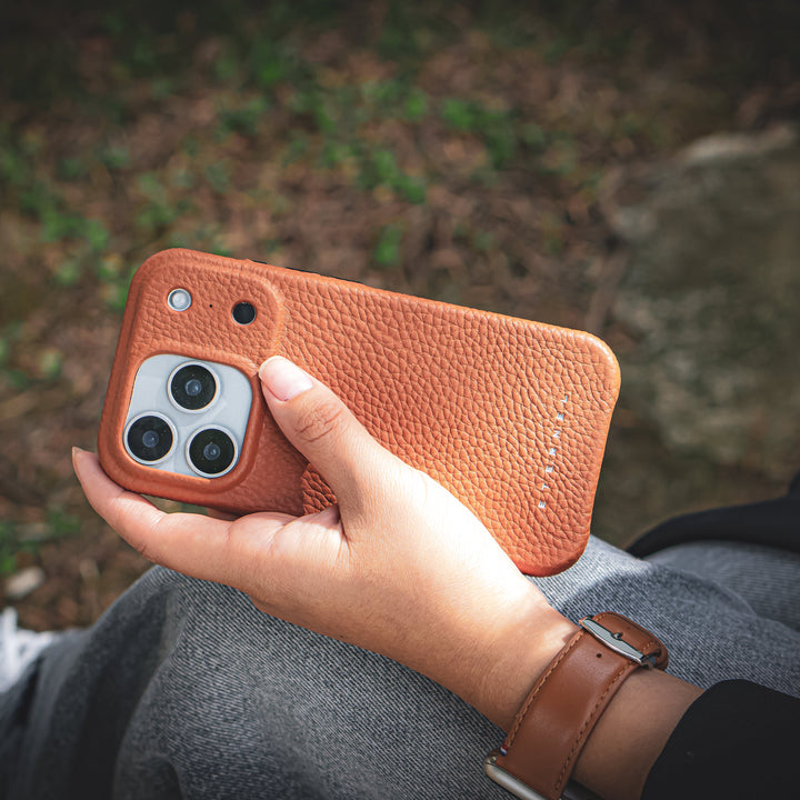 Coque Elise cuir grainé - iPhone 17 Pro - Gold