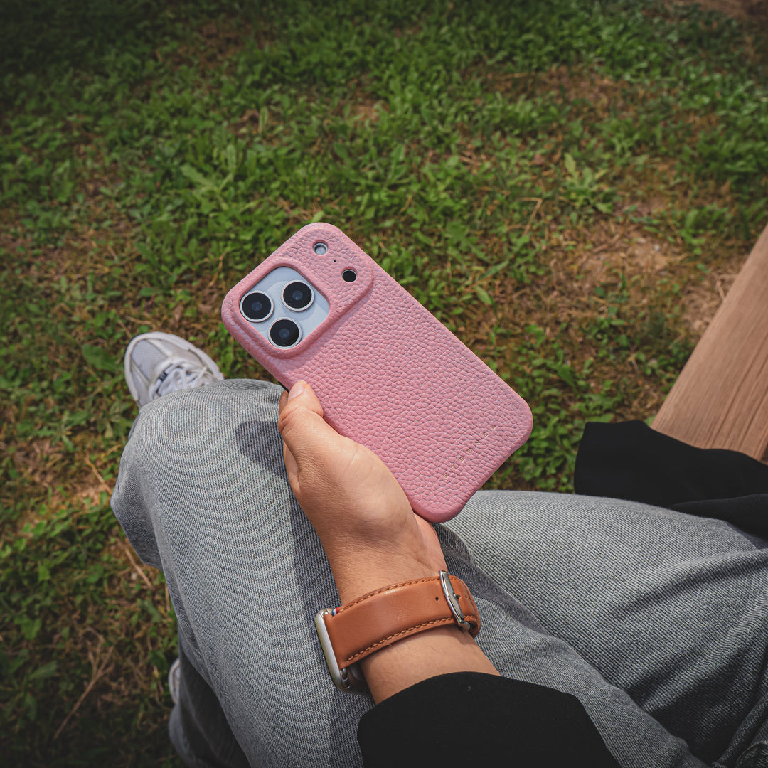 Coque Elise cuir grainé - iPhone 17 Pro Max - Rose