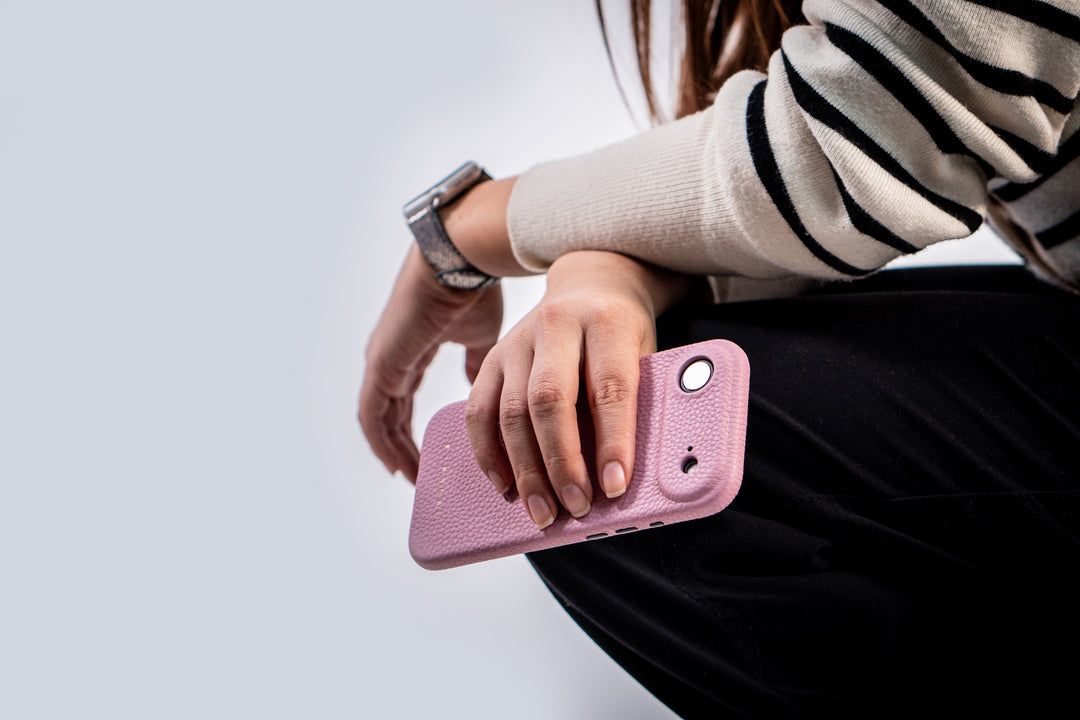 Coque Elise cuir grainé - iPhone 17 Air - Rose