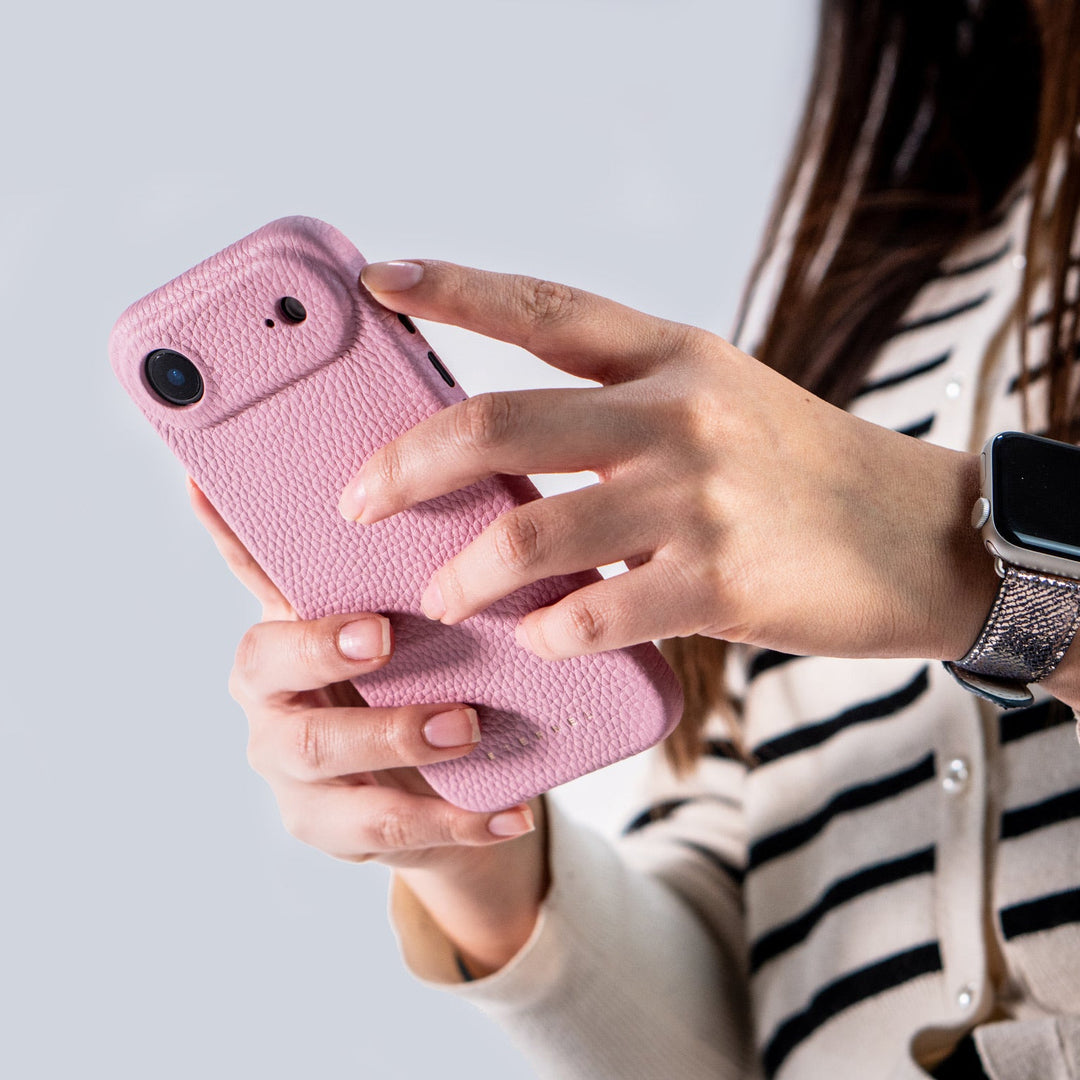 Coque Elise cuir grainé - iPhone 17 Air - Rose