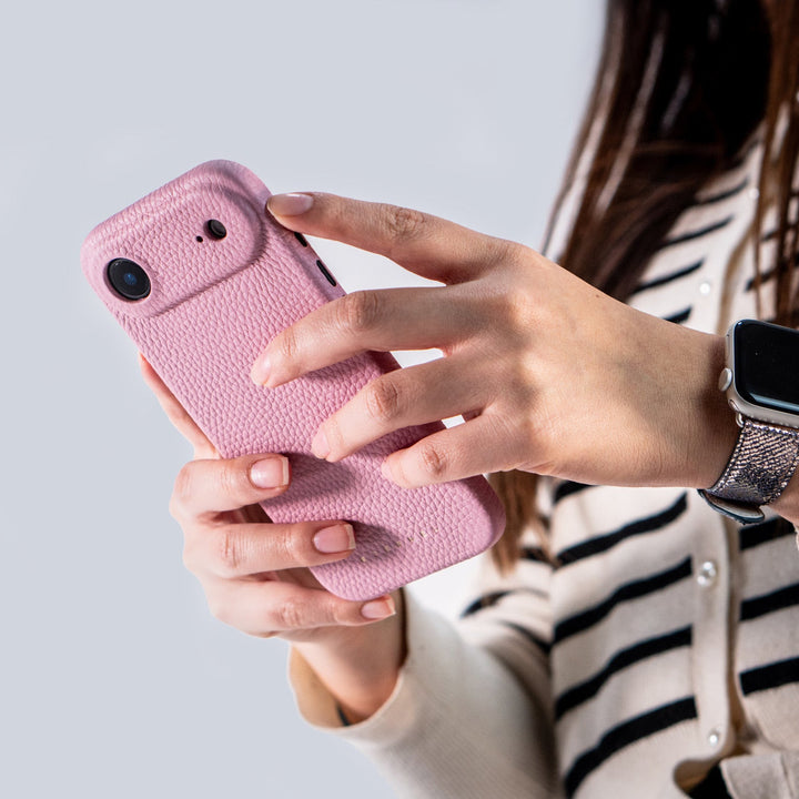 Coque Elise cuir grainé - iPhone 17 Air - Rose