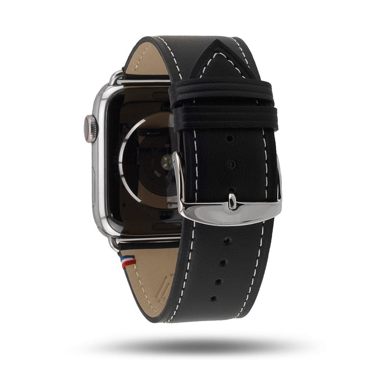 Simple tour - Cuir de vachette graissé Apple Watch Noir 46 / 49 mm