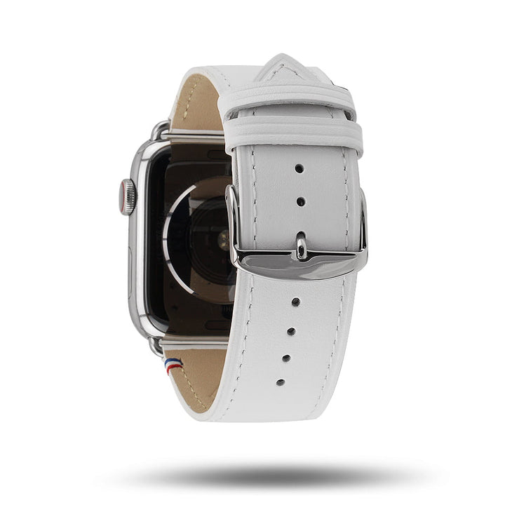 Simple tour - Cuir de vachette graissé Apple Watch Blanc 46 / 49 mm