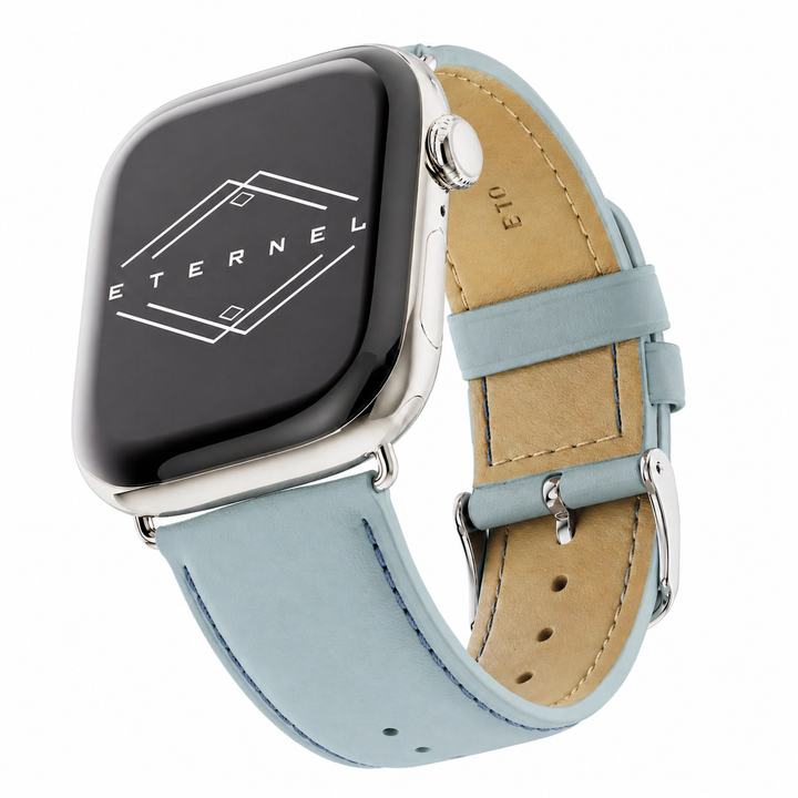 Holi Apple Watch - Bracelet cuir de vachette Bleu ardoise 44mm 45mm 46mm 49mm