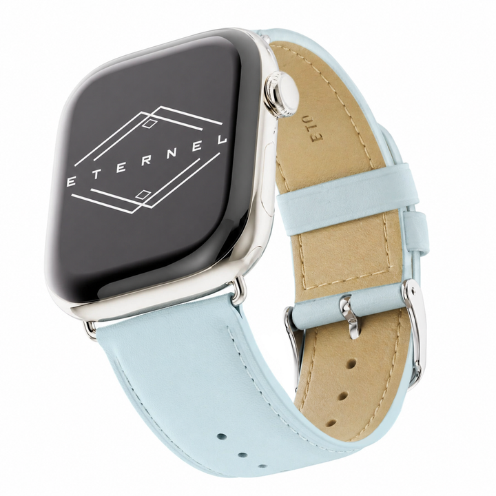 Holi Apple Watch - Bracelet cuir de vachette Bleu brume 38mm 40mm 41mm 42mm