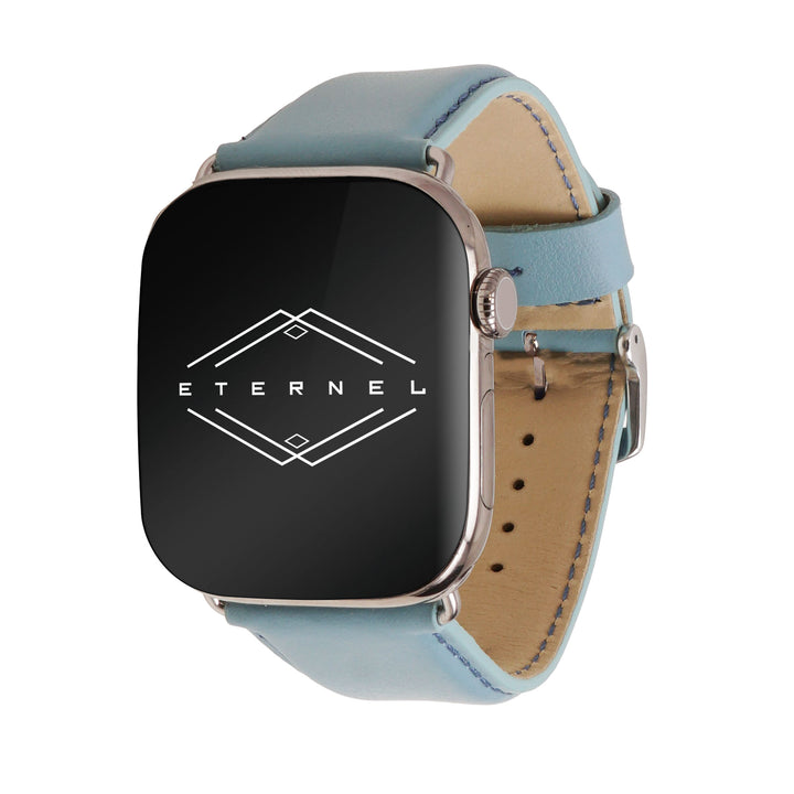 Holi Apple Watch - Bracelet cuir de vachette Bleu ardoise 42 mm