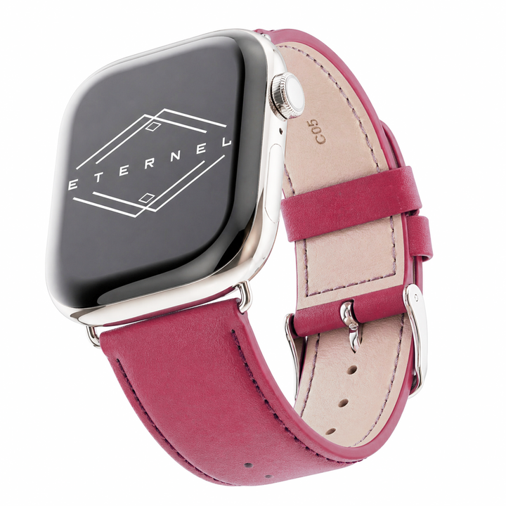 Holi Apple Watch - Bracelet cuir de vachette Fushia 44mm 45mm 46mm 49mm