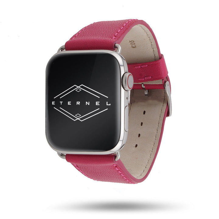 Holi Apple Watch - Bracelet cuir de vachette Fushia 46 / 49 mm