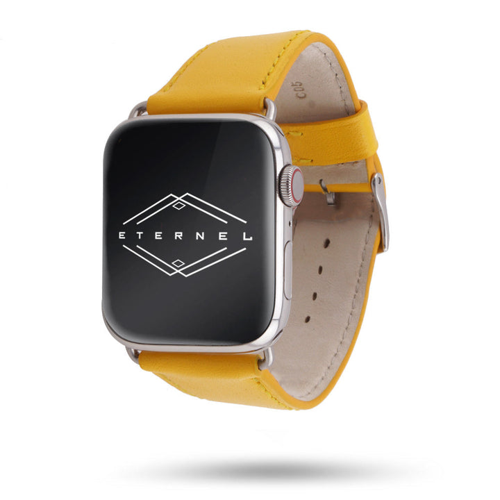 Holi Apple Watch - Bracelet cuir de vachette Jaune 46 / 49 mm