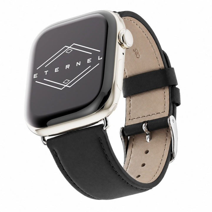 Holi Apple Watch - Bracelet cuir de vachette Noir 44mm 45mm 46mm 49mm