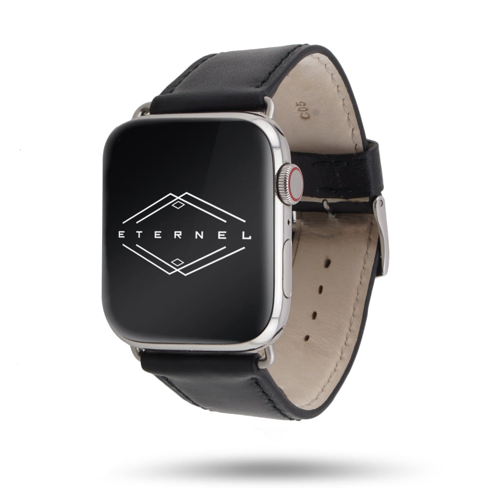 Holi Apple Watch - Bracelet cuir de vachette Noir 46 / 49 mm