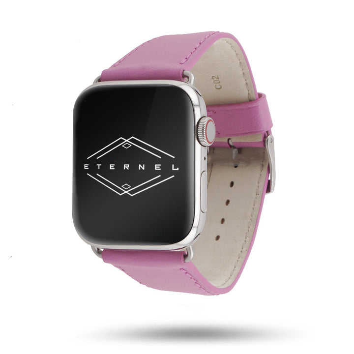 Holi Apple Watch - Bracelet cuir de vachette Rose 42 mm