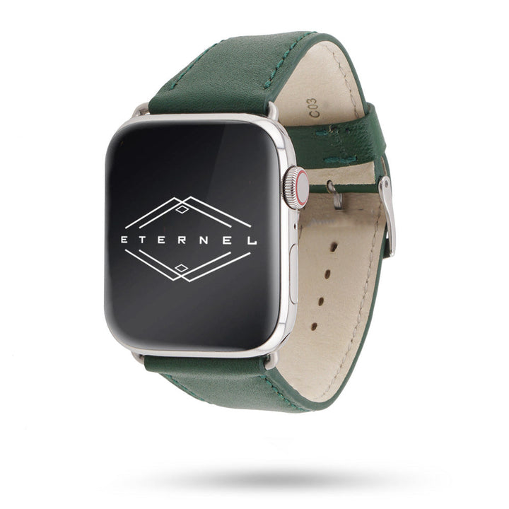 Holi Apple Watch - Bracelet cuir de vachette Vert foncé 46 / 49 mm