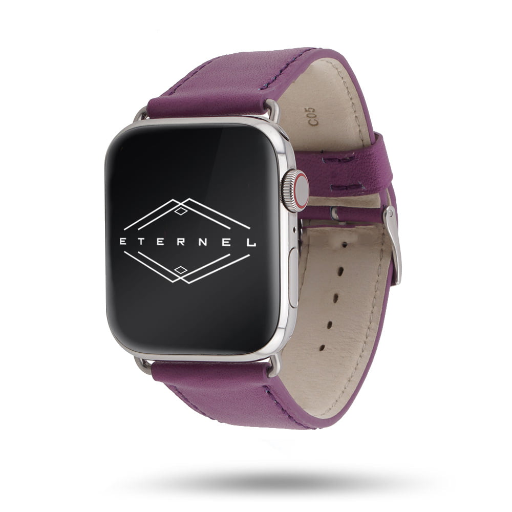 Holi Apple Watch - Bracelet cuir de vachette Violet 46 / 49 mm