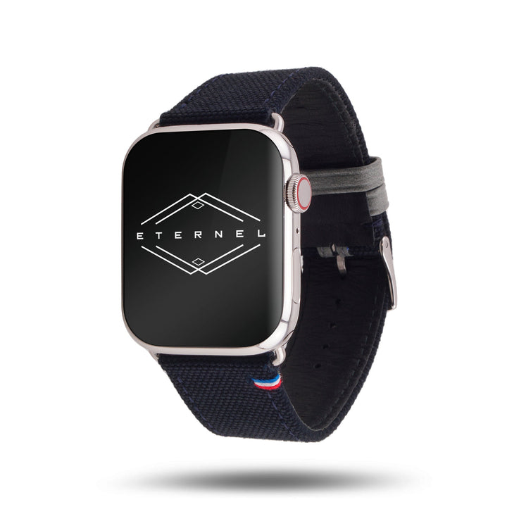 New Rover - Bracelet Apple Watch tissu renforcé Marine 46 / 49 mm