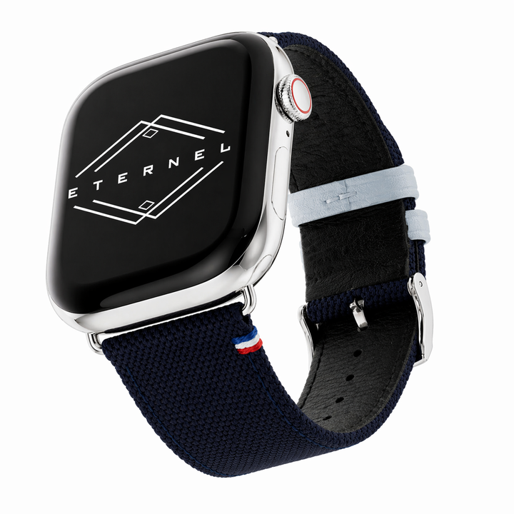 New Rover - Bracelet Apple Watch tissu renforcé Marine 44mm 45mm 46mm 49mm