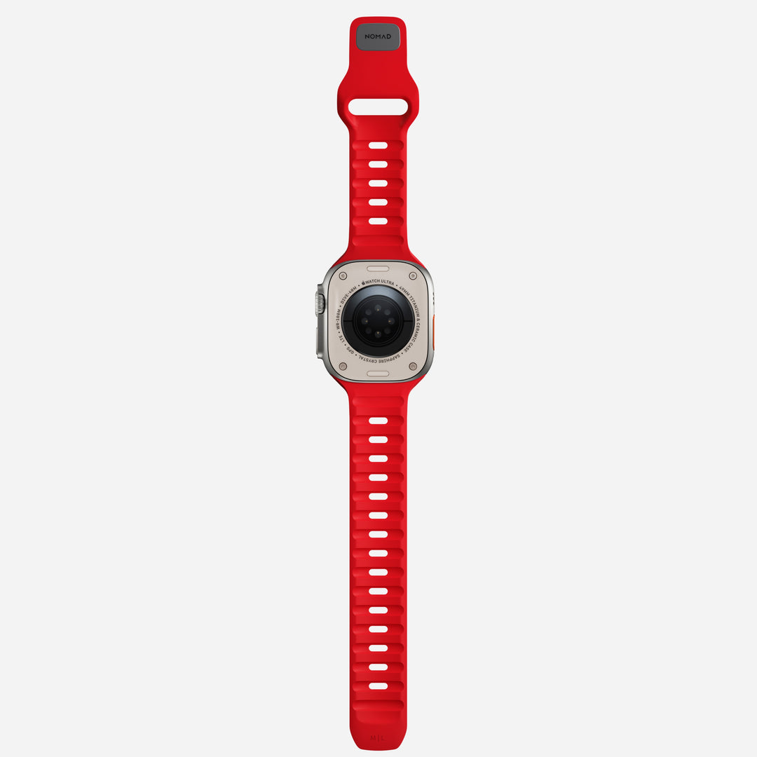 Nomad - Sport Band Waterproof - Bracelet silicone Apple Watch - Night Watch Red 46 / 49 mm