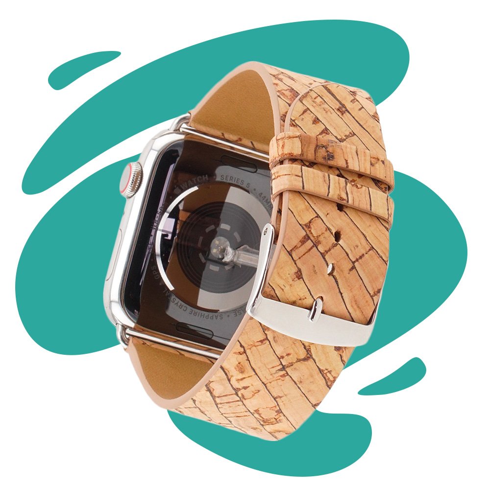 Nuuk - Agave the power - Bracelet végan liège motif agave - Apple Watch - 46 / 49 mm