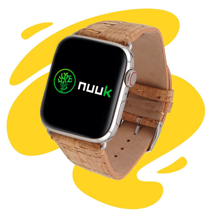 Nuuk - Starmania - Bracelet végan liège avec paillettes dorées - Apple Watch - 42 mm