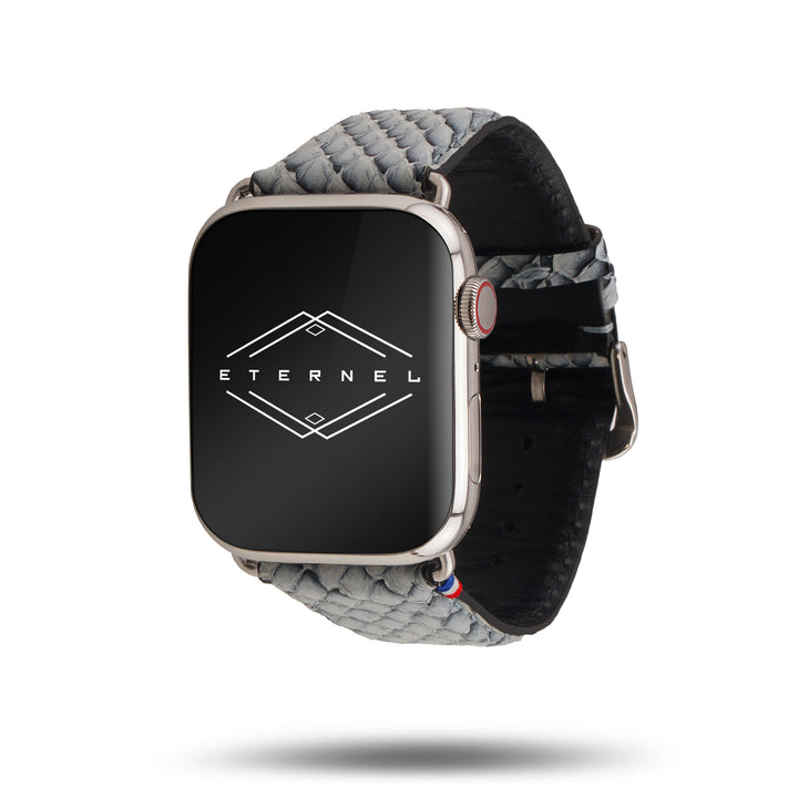 Odyssée - Cuir marin français upcyclé - Bracelet Apple Watch Cristal 42 mm