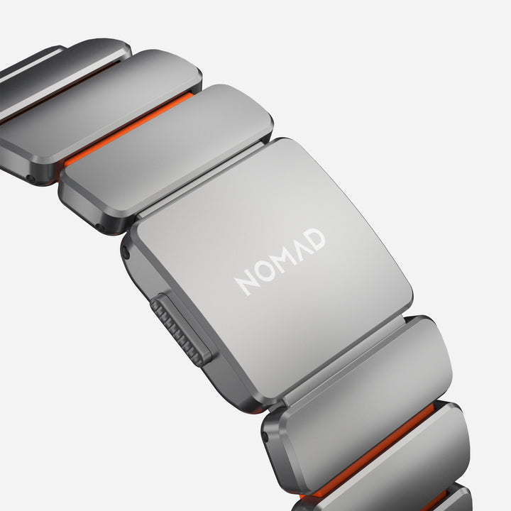 Nomad - Stratos Band - Natural Titanium - Ultra Orange FKM 45 / 46 / 49 mm