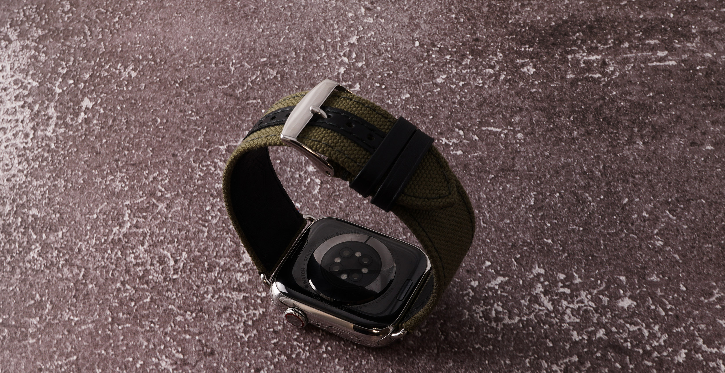 Bracelet cuir et tissu Apple Watch New Rover