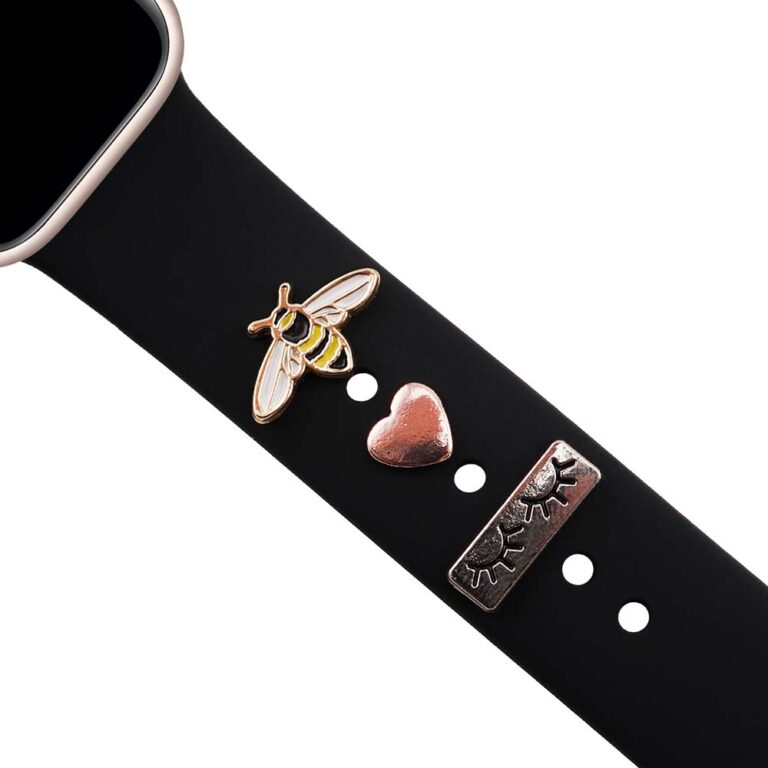 armband Apple Watch Sport schwarz personalisiert mit Schmuck